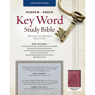 Hebrew Greek Key Word Study Bible BURGUNDY Genuine Leather (KJV)