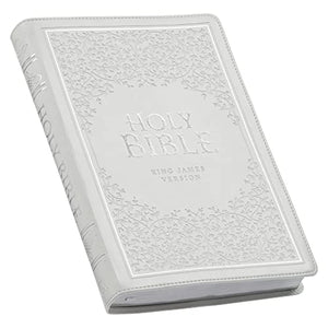 KJV Large Print Thinline Bible, White, Thumb Indexed  9781642724677