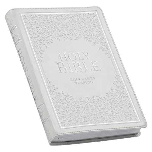 KJV Large Print Thinline Bible, White, Thumb Indexed  9781642724677