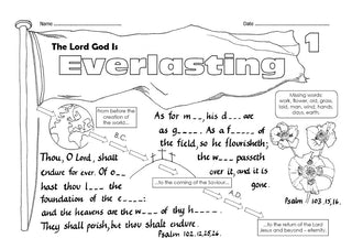 Junior Church Infants Our God Is sample worksheet image.