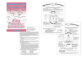 Junior Church Juniors Bible Pictures of Conversion spread image.