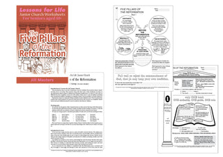 Junior Church Seniors The Five Pillars of the Reformation spread image.