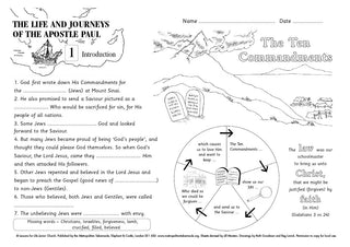 Junior Church Seniors The Life and Journeys of the Apostle Paul sample worksheet image.