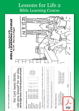 Lessons for Life 2 Bible Learning Course pdf sample sheet image.