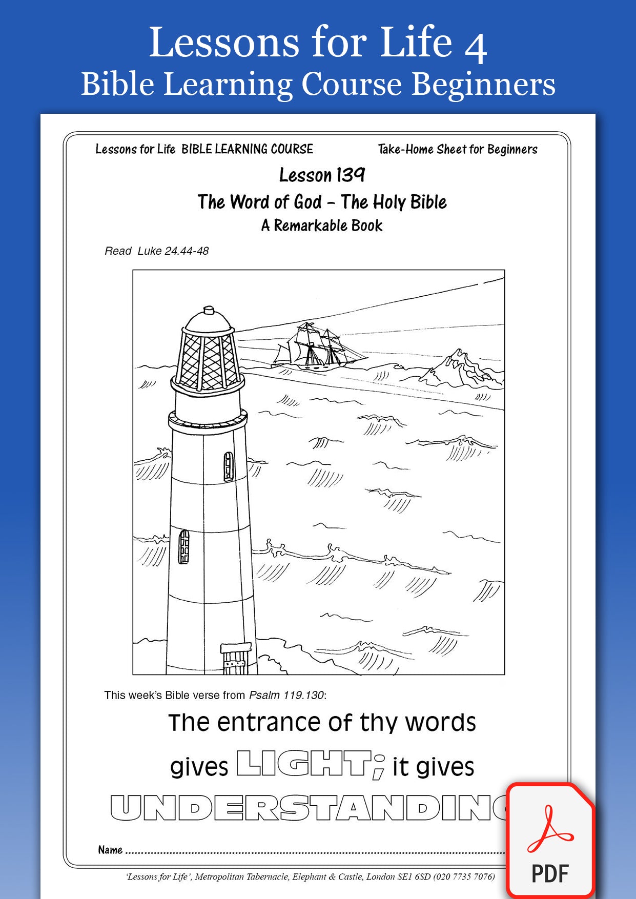 Lessons for Life Beginners Bible Learning Course 4 - PDF Version ...