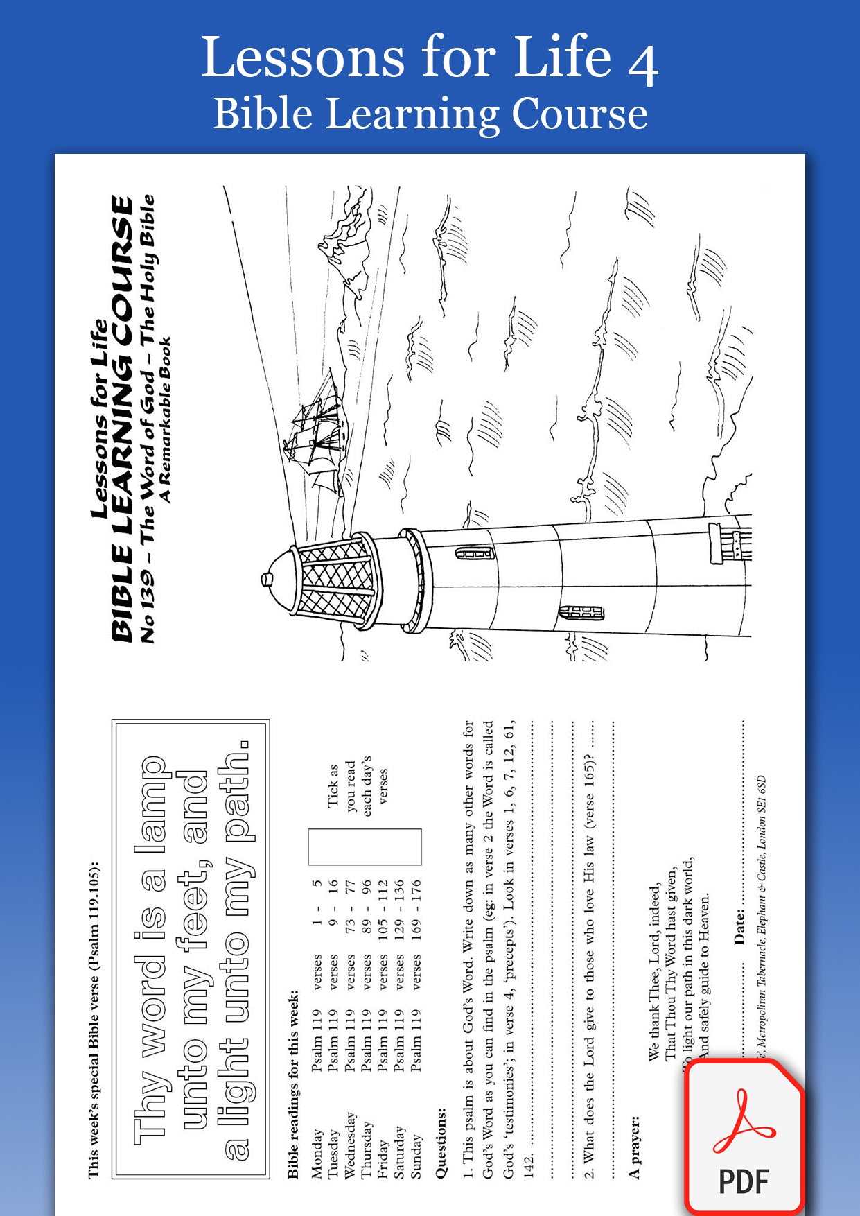 Lessons for Life Bible Learning Course 4 - PDF Version – Tabernacle ...
