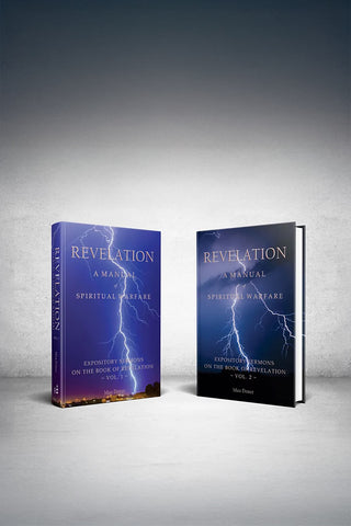 Slide showing the two volume work Revelation: A Manual of Spiritual Warfare.