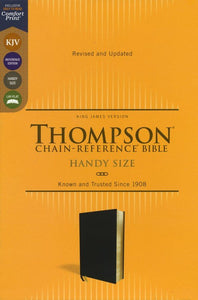 KJV, Thompson Chain-Reference Bible, Handy Size, European Bonded Leather, Black, Red Letter, Comfort Print