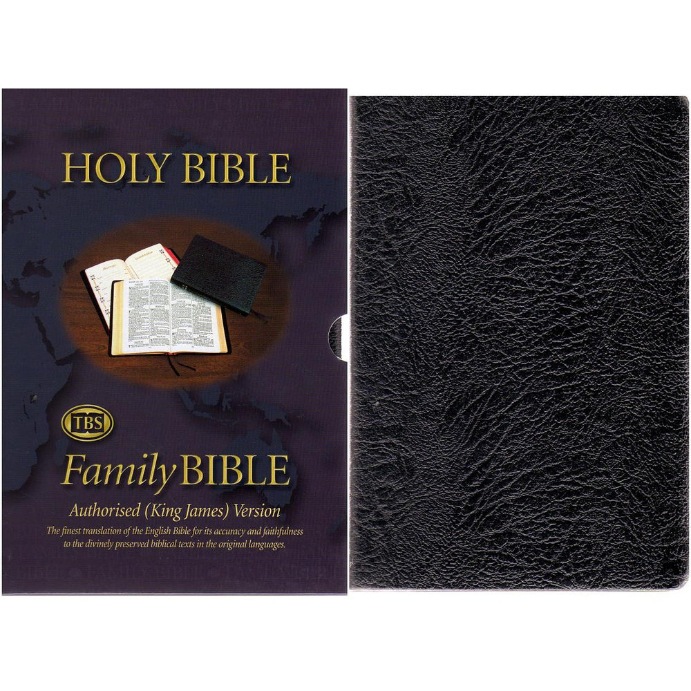 9U Large Type Family Bible Register Black Calfskin KJV (9CFR)