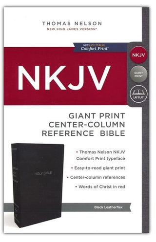 NKJV Reference Bible, Black, Giant Print