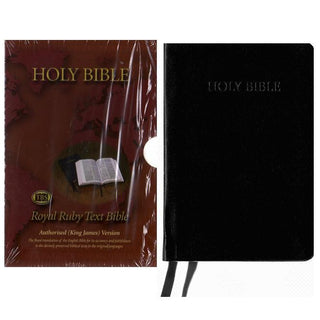 KJV Royal Ruby Text Bible Black Bonded Leather