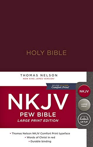 NKJV: Pew Bible, Large Print, HB, Burgundy, Red Letter Ed.