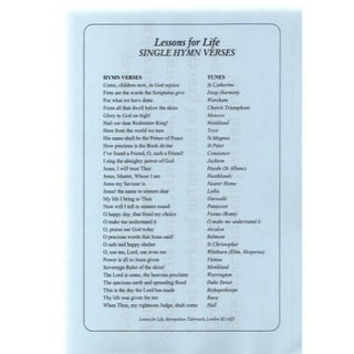 Lessons for Life Single Hymn Verses