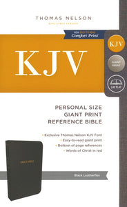 KJV  Reference Bible, Black, Personal Size, Giant Print