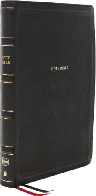 NKJV Super Giant Print Reference Bible Black Leathersoft cover image.